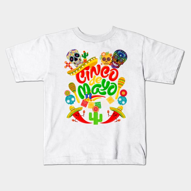 Feliz Cinco De Mayo  Kids T-Shirt by AmicasKidz